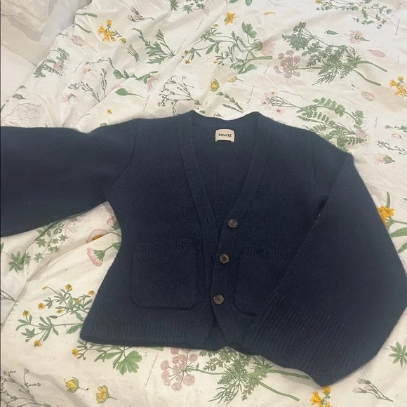 Khaite Scarlet Cardigan in Blue Abyss - Picture 6 of 16